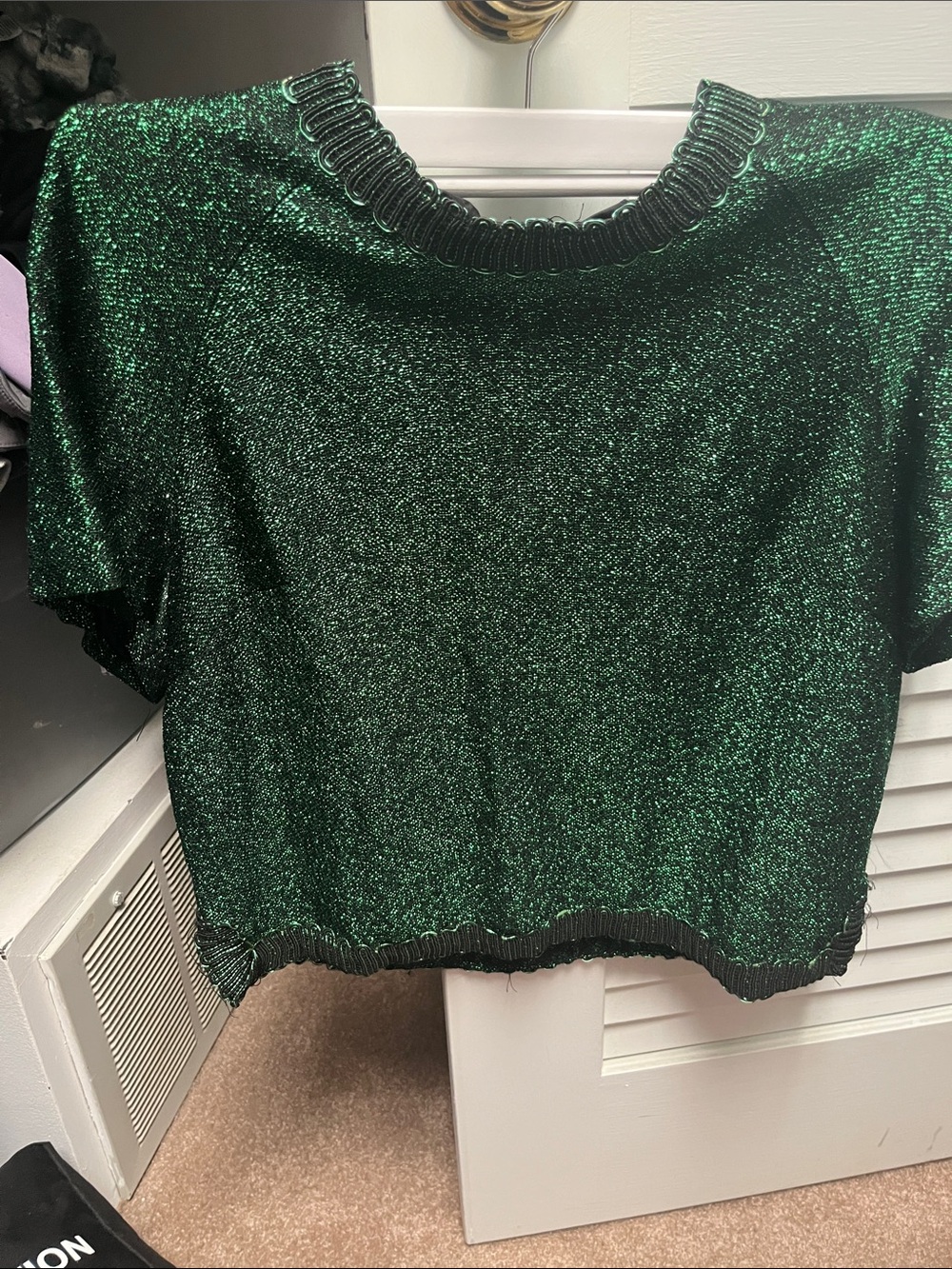 Vintage Sparkle Emerald Short Sleeve Metallic Tee